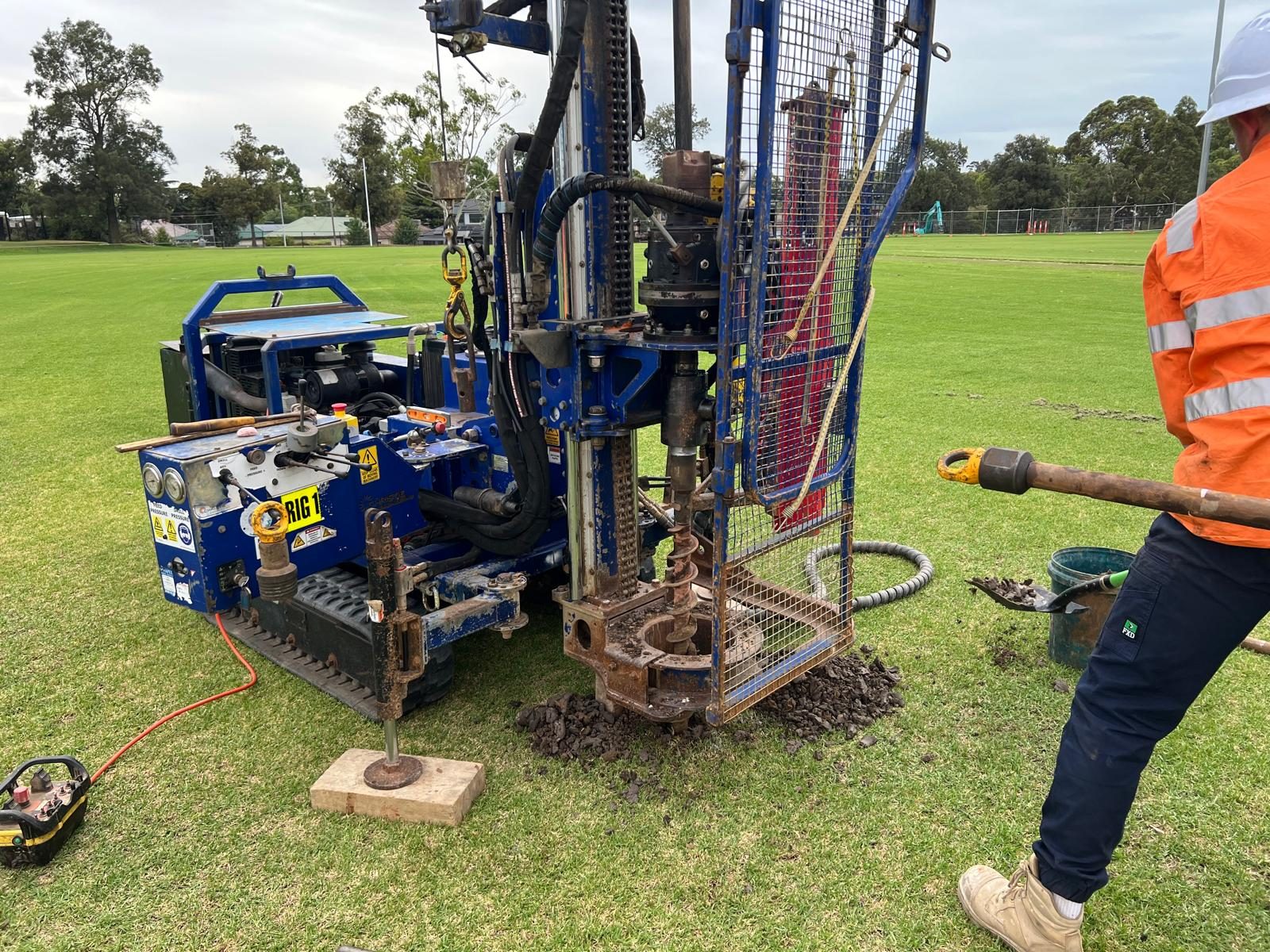 Auger drilling to assess subgrade conditions